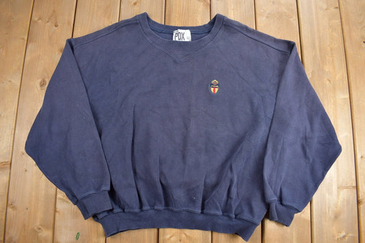 Vintage 1990s PDX Embroidered Crest Crewneck Sweatshirt / 90s Crewneck / Made In USA / Streetwear / Embroidered / Size Large /