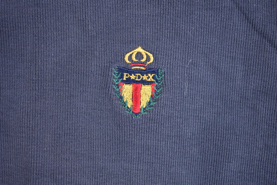 Vintage 1990s PDX Embroidered Crest Crewneck Sweatshirt / 90s Crewneck / Made In USA / Streetwear / Embroidered / Size Large /