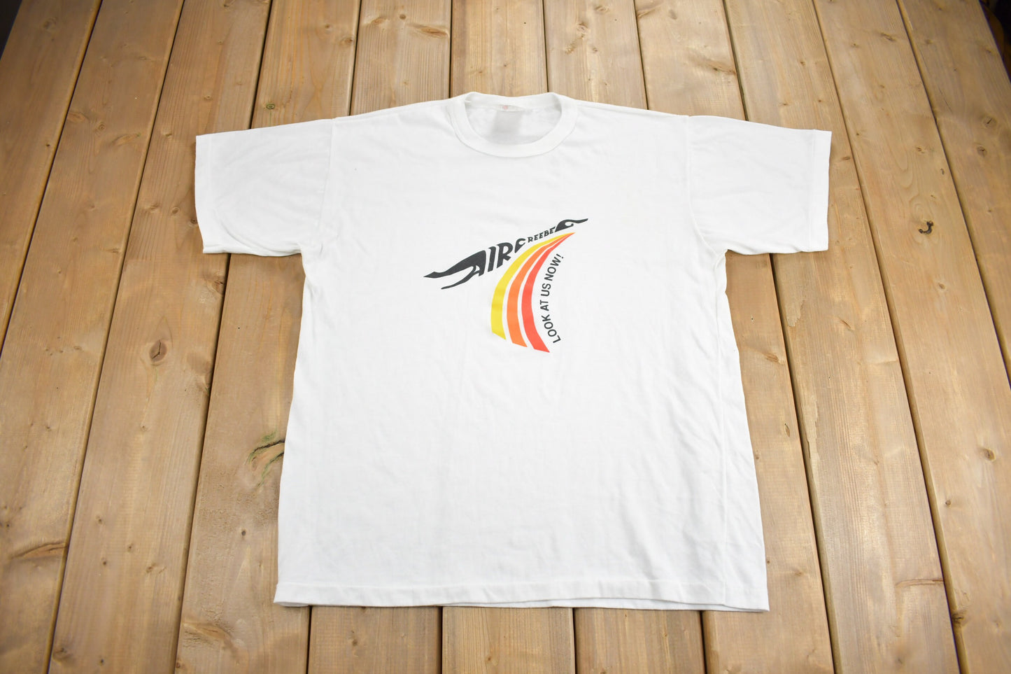 Vintage 1980s Air Creebec Graphic T Shirt / Vintage T Shirt / Airline Graphic Tee / Single Stitch / Made In Canada