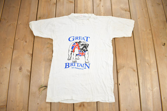 Vintage 1980s great Britain Bulldog Graphic T Shirt / Vintage T Shirt / Streetwear / Graphic Tee / Single Stitch / Dog T Shirt