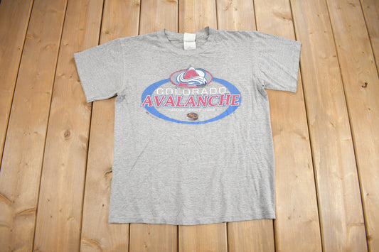 Vintage 1990s Colorado Avalanche NHL Graphic T-Shirt / Made In Canada / Single Stitch / NHL Hockey / 90s Streetwear / Sportswear