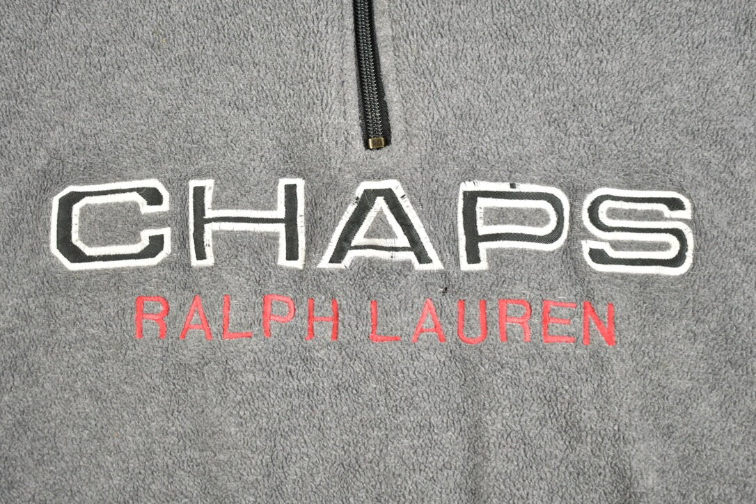 Vintage 1990s Chaps Ralph Lauren Quarter Zip Fleece Sweater / Sportswear / 90s Fleece 1/4 Zip / Streetwear / Athleisure / Hiking