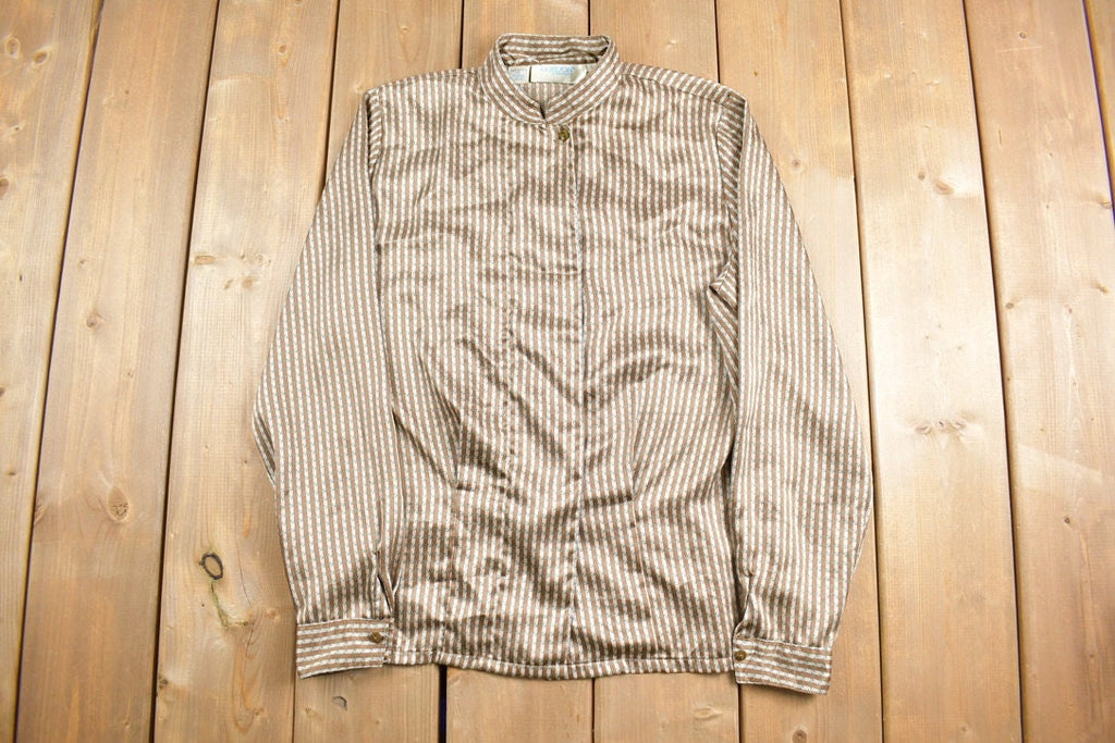 Vintage 1980s Gordon Band Collar Button Up Shirt