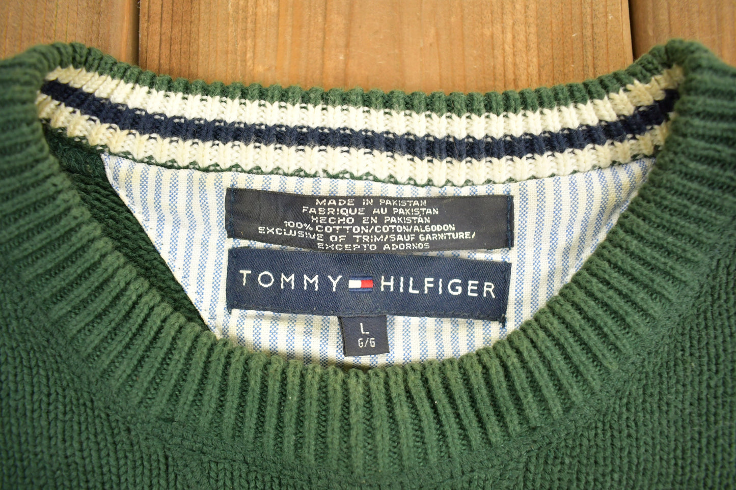 Vintage 1990s Tommy Hilfiger Knitted Sweater / Vintage 90s Crewneck / Pattern Sweater / Outdoor / Pullover Sweatshirt/ 90s Tommy