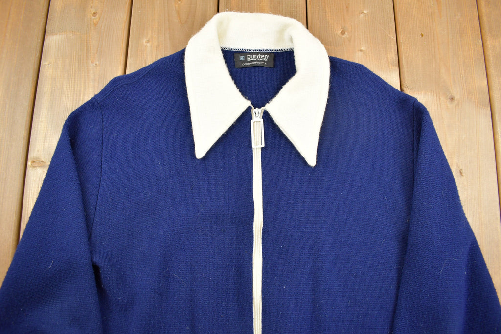 Vintage 1970s Puritan Spear Collar Zip Up Shirt Light Jacket