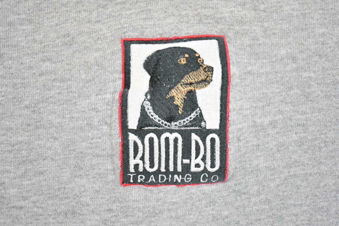 Vintage 1990s Rom-Bo Trading Co Rottweiler Crewneck Sweatshirt / 90s Crewneck / Made In USA / Streetwear / Embroidered / Queensboro /