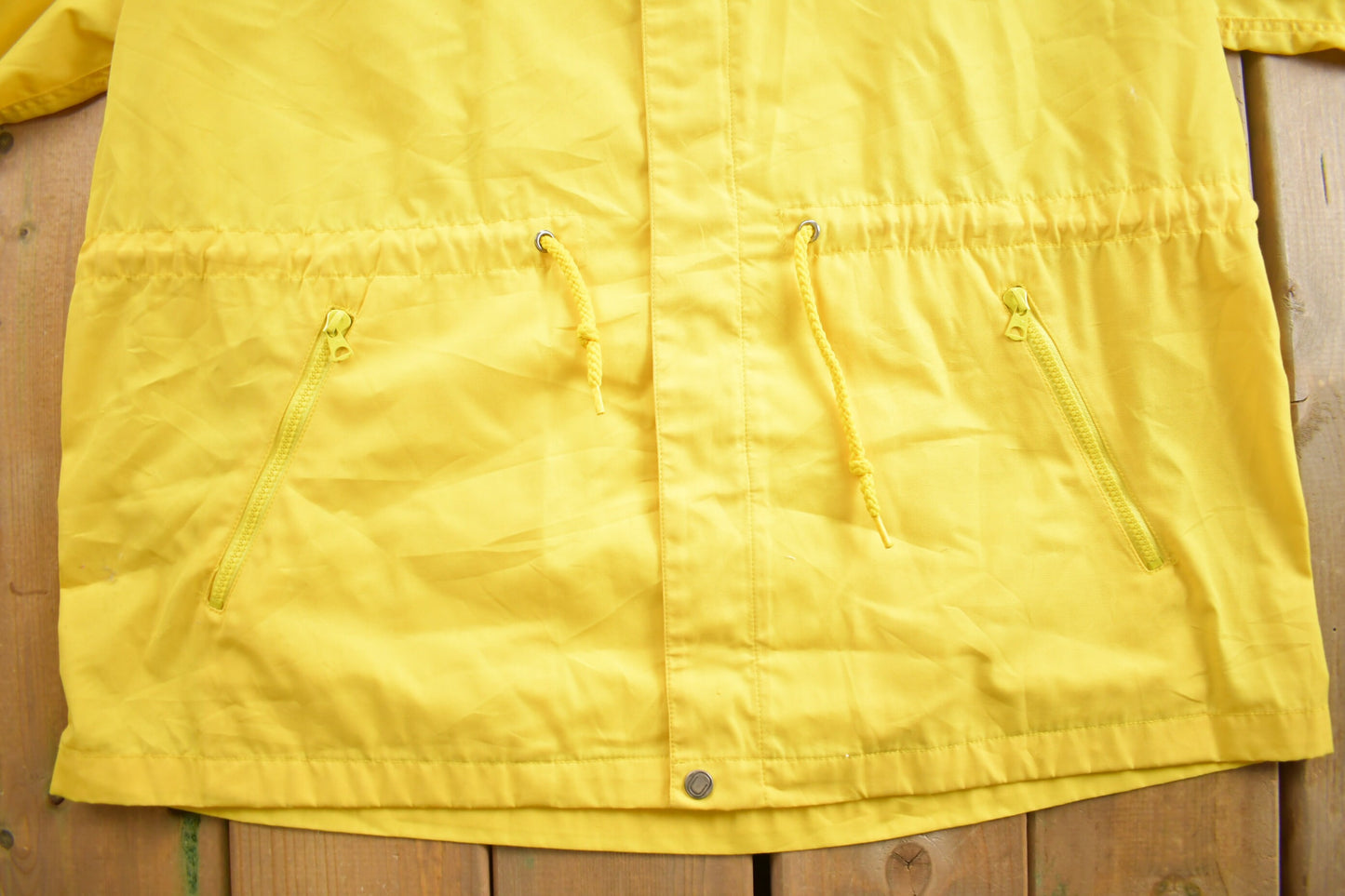 Vintage 1980s Blank Yellow Windbreaker Jacket / Streetwear / Light Jacket / Vintage Windbreaker / Size 46