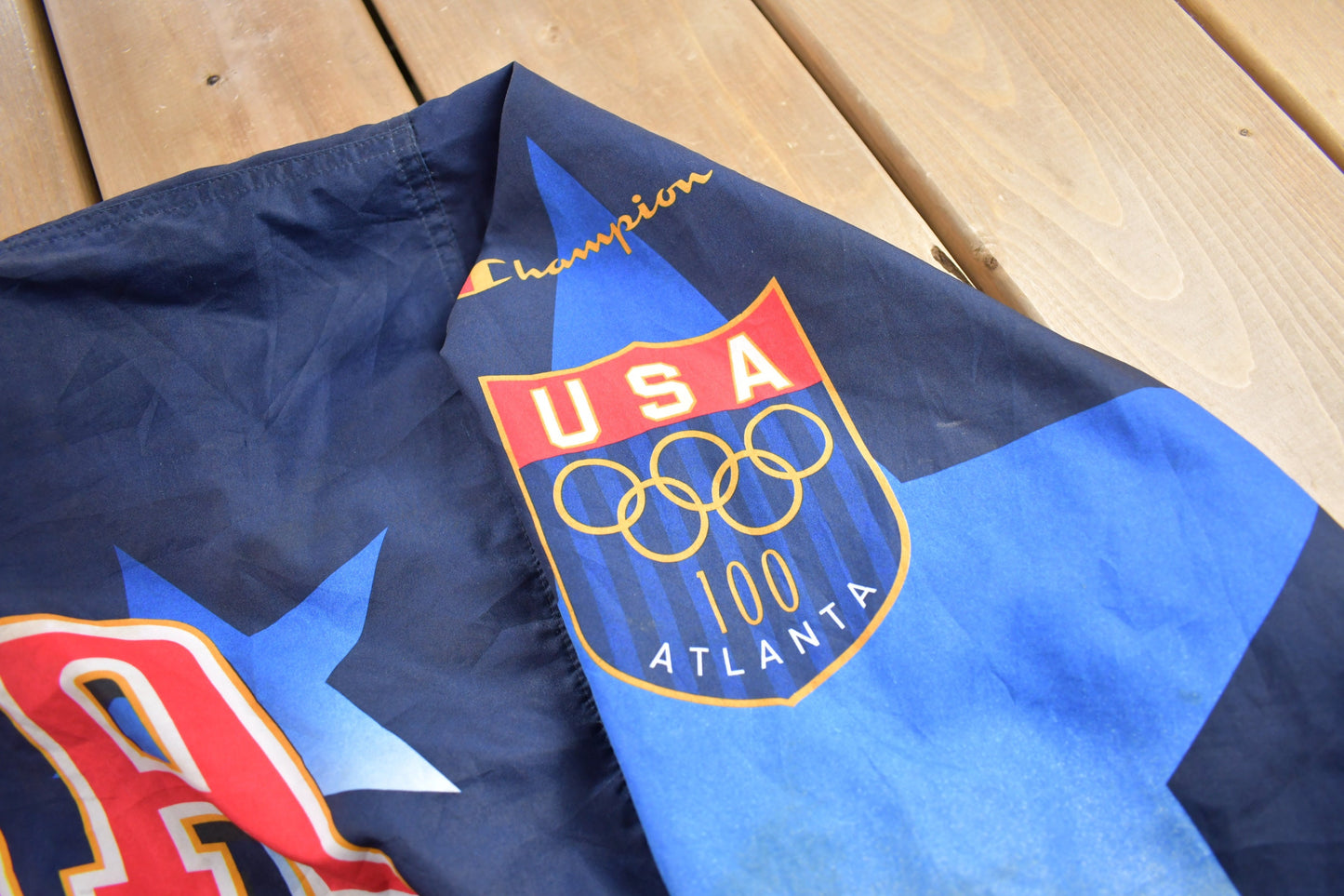 Vintage 1996 Atlanta Olympics Team USA Champion Windbreaker / Sportswear / All Over Print / Vintage Champion / Olympic Jacket