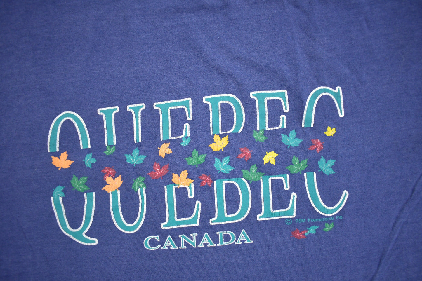 Vintage 1990s Quebec Canada Souvenir T Shirt / Streetwear / Made In Canada / Vacation Tee / Travel T Shirt / Single Stitch