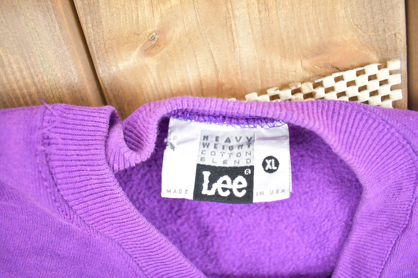 Vintage 1990s Lee Heavy Weight Blank Crewneck Sweatshirt / 90s Crewneck / Made In USA / Streetwear / Purple Blank Crewneck