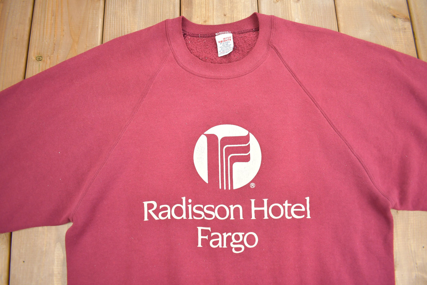 Vintage 1980s Radisson Hotel Fargo Raglan Crewneck Sweatshirt / Russell Crewneck / Made In USA / Travel And Vacation