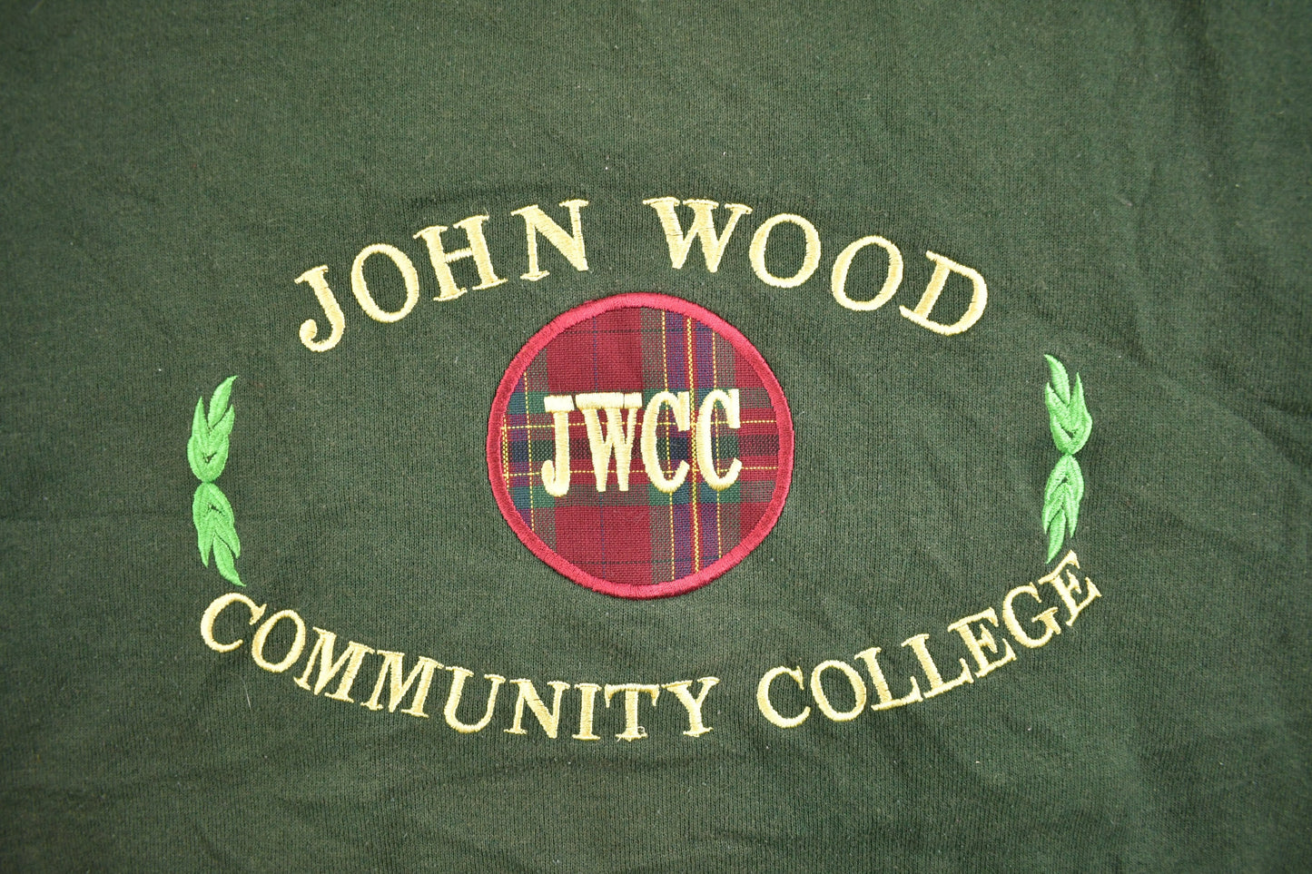 Vintage 1990s John Wood College Collegiate Sweatshirt / Embroidered / Streetwear / Sportswear / Americana / Made in USA