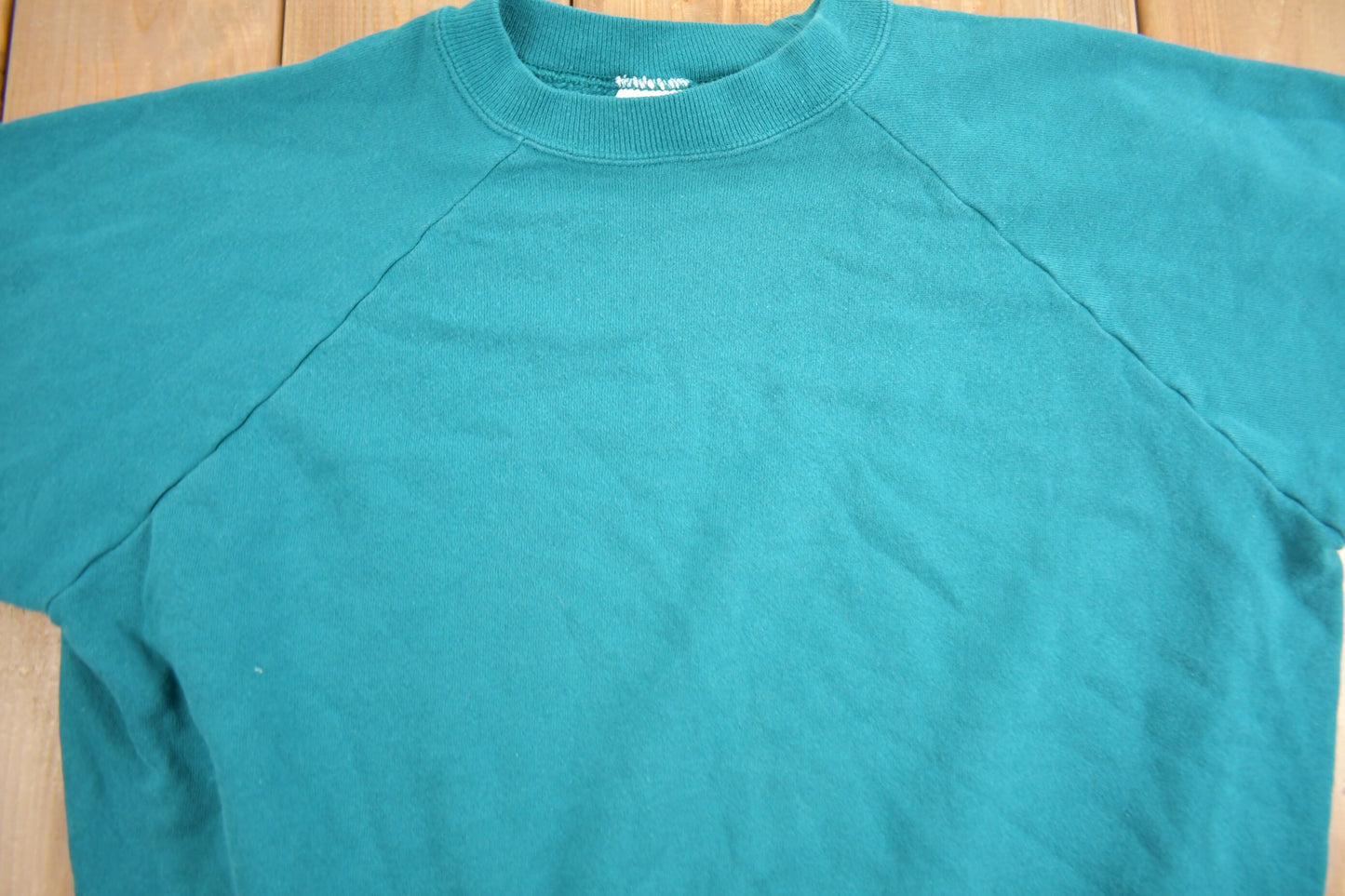 Vintage 1990s Turquoise Blank Hanes Herway Crewneck Sweatshirt / 90s Crewneck / Women's / Essential / Streetwear / 90s Blank