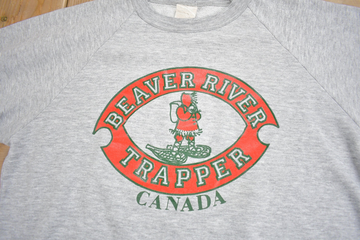 Vintage 1980s Beaver River Trapper Canada Crewneck Sweatshirt / 80s Crewneck / Made In Canada / Outdoorsman