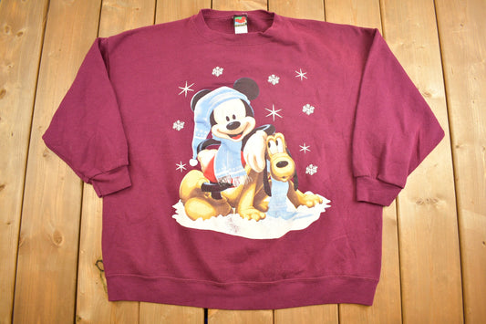 Vintage 1990s Mickey Unlimited Mickey Mouse Graphic Crewneck Sweatshirt / 90s Crewneck / Souvenir / Athleisure / Streetwear / Christmas