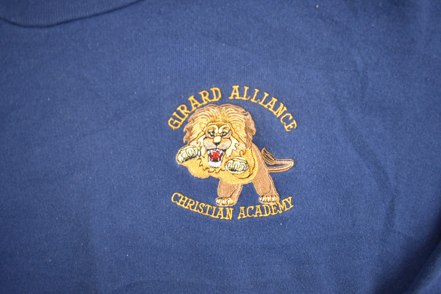 Vintage 1990s Girard Alliance Academy Turtleneck Sweatshirt / 90s Crewneck / Athleisure / Streetwear / American Vintage / Embroidered