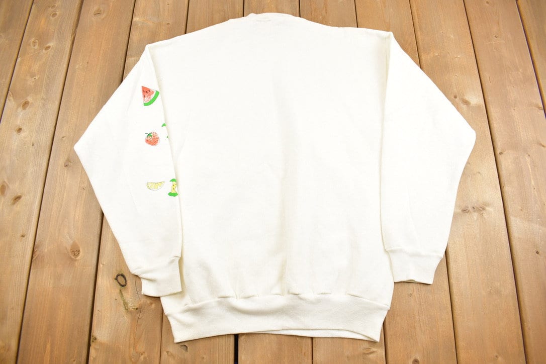 Vintage 1990s Fruit Theme Watermelon Crewneck Sweatshirt / 90s Crewneck / Made In USA / Streetwear / Jostens Crewneck / Size Medium