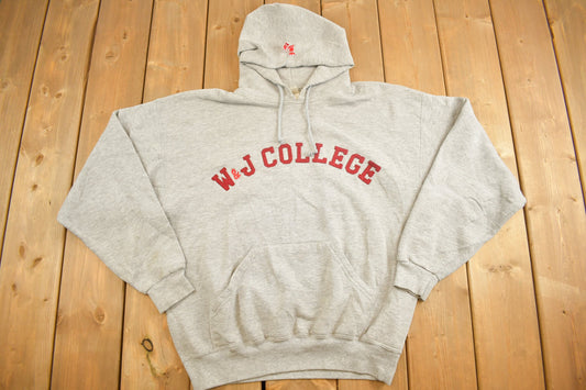 Vintage 1990s W & J Collegiate Hoodie / Spell Out / NCAA Sweatshirt / Sportswear / Americana / College Hoodie