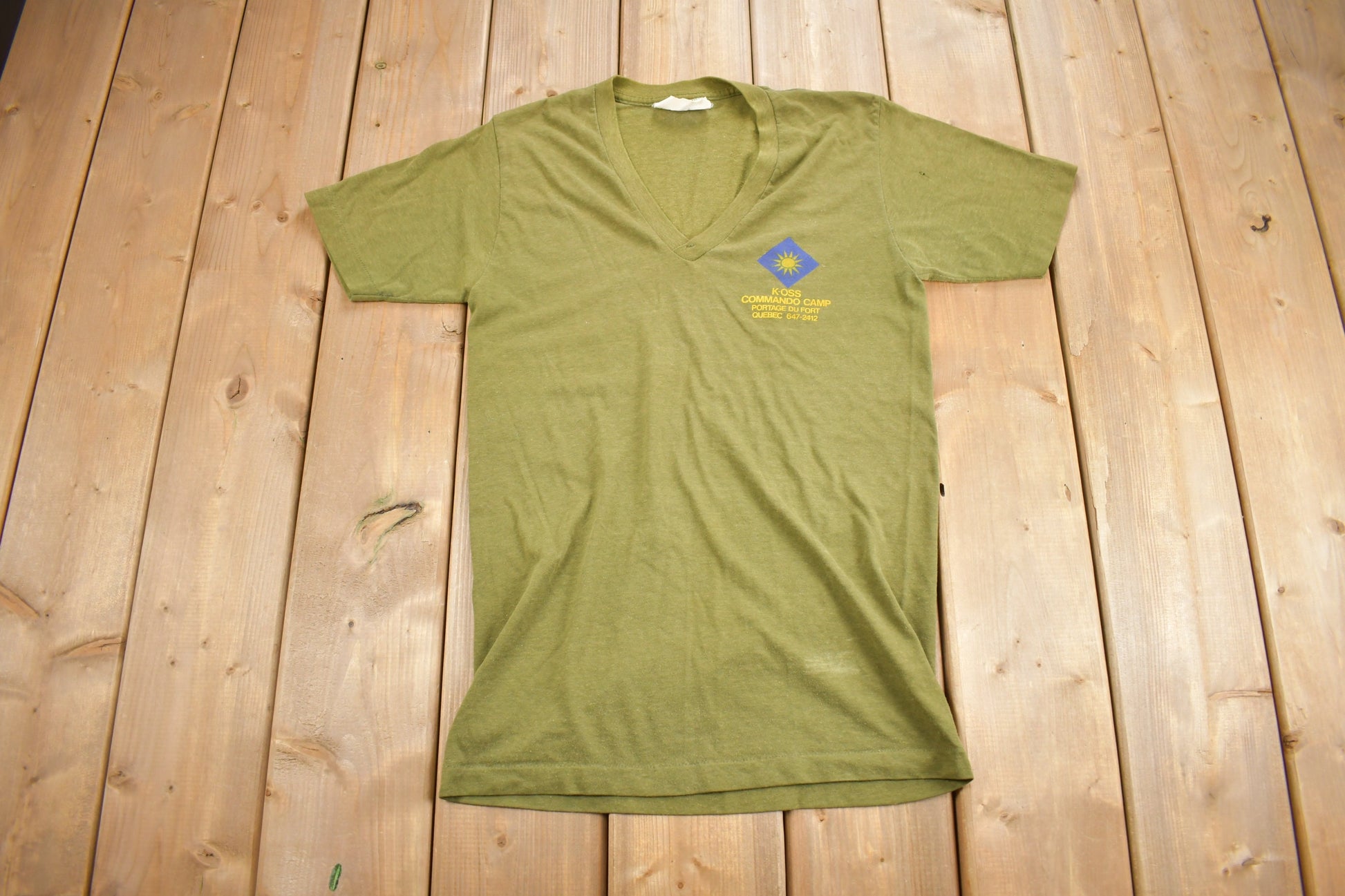 Vintage 1970s K-OSS Commando Camp Graphic T Shirt