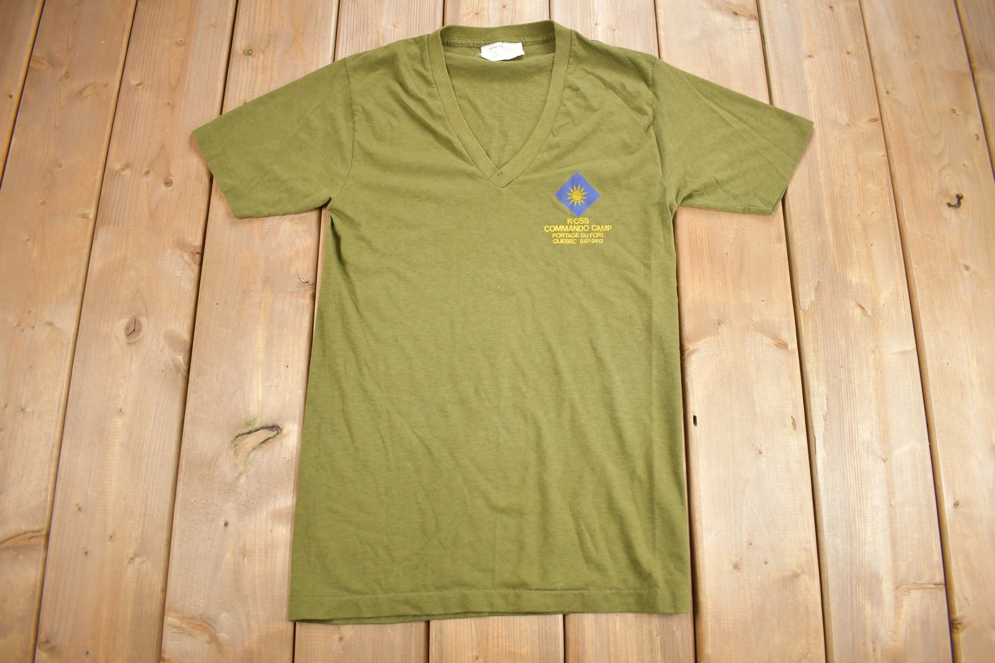 Vintage 1970s K-OSS Commando Camp Graphic T Shirt