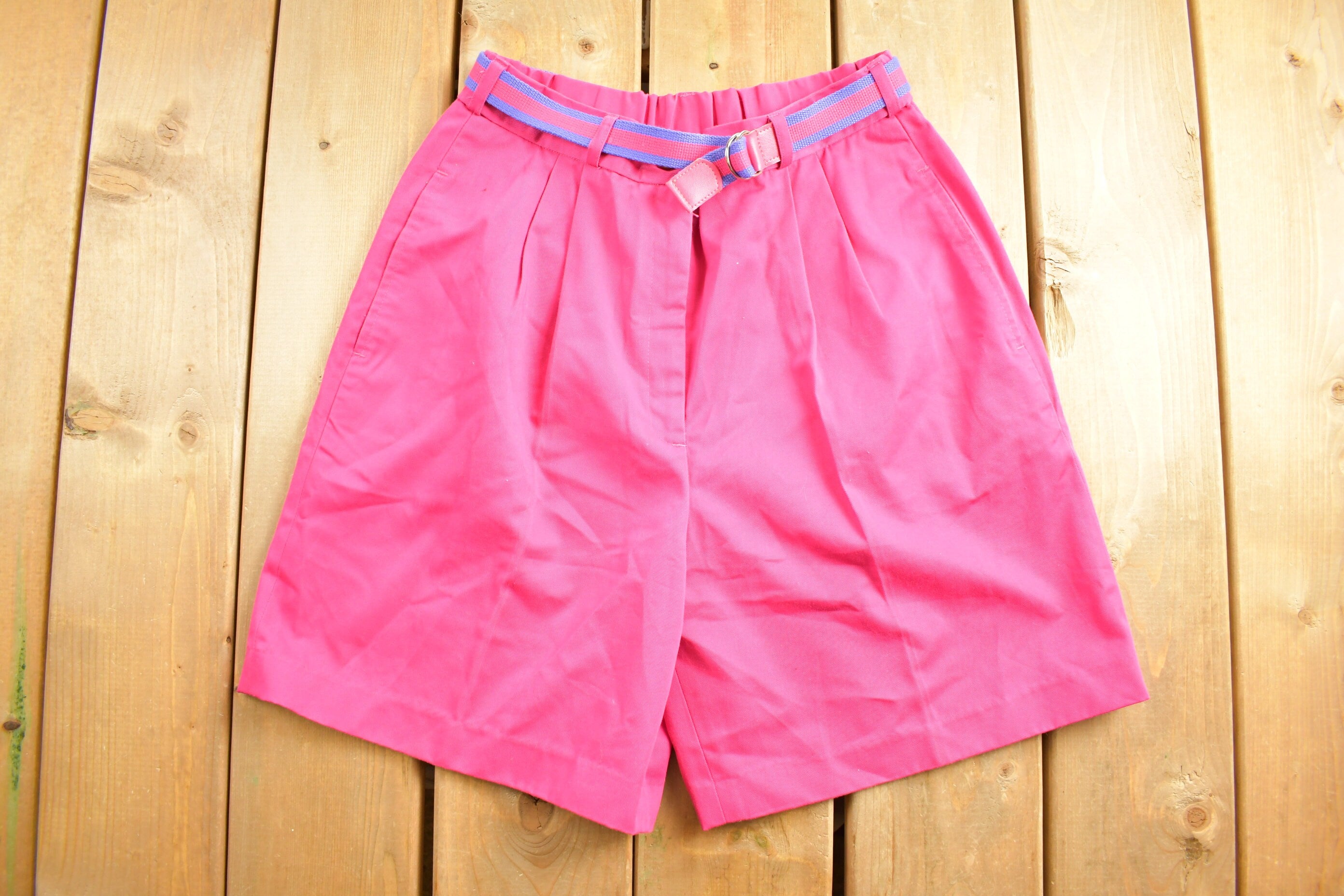 Vintage 1980s Astor One Pleated Striped Shorts Size 28 - 32 x 6.5