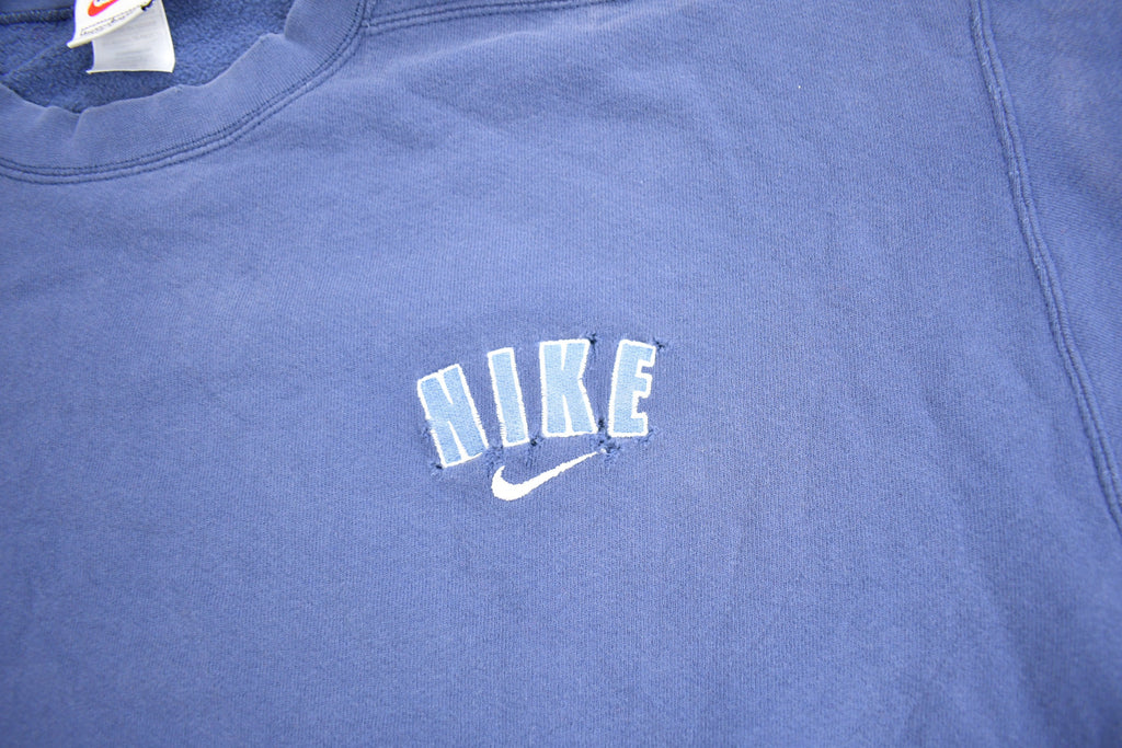 Vintage 1990s Nike Distressed Mini Logo Crewneck Sweatshirt