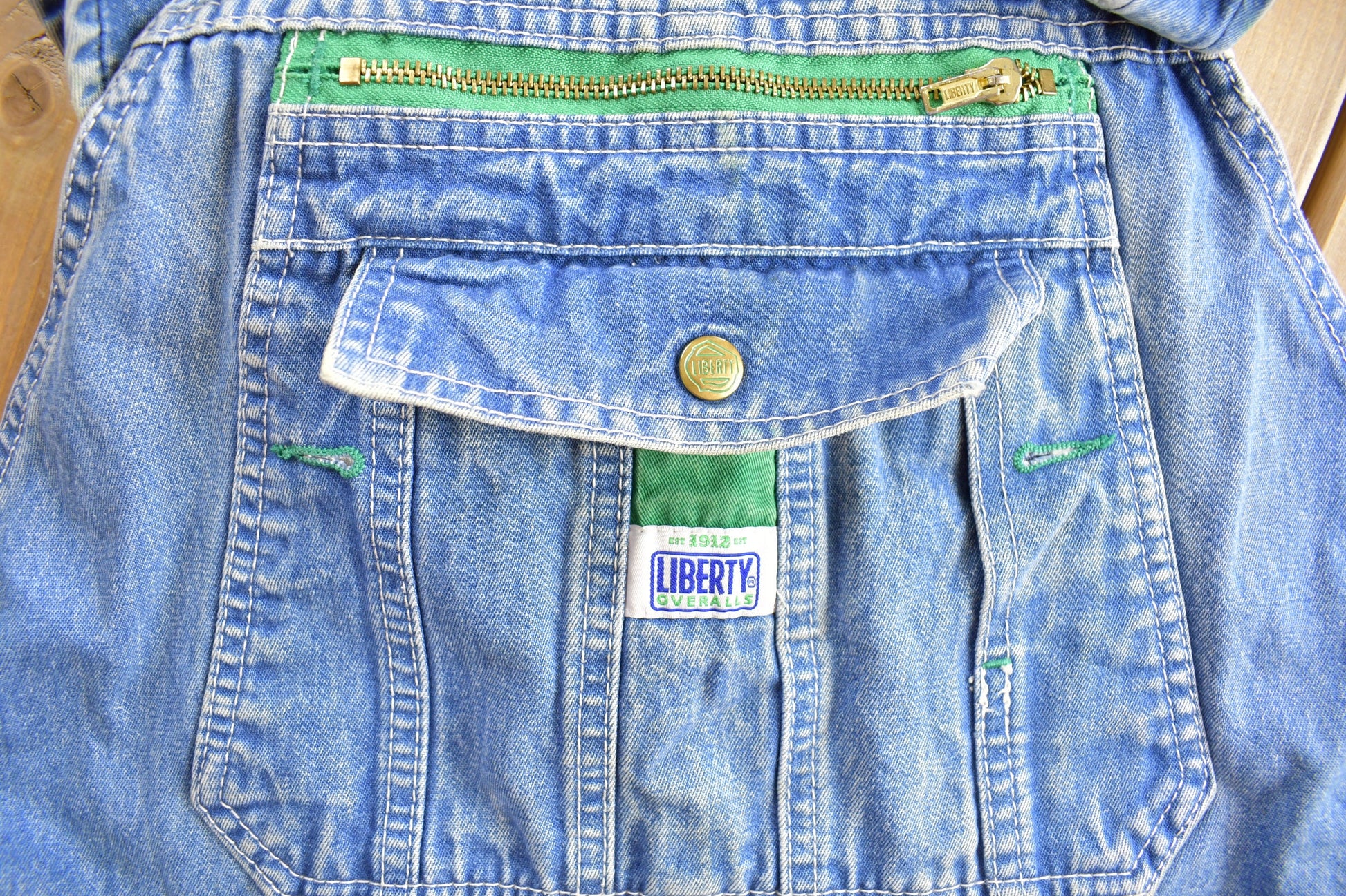 Vintage 1990s Liberty Jeans Denim Overalls Size 40 x 30.5