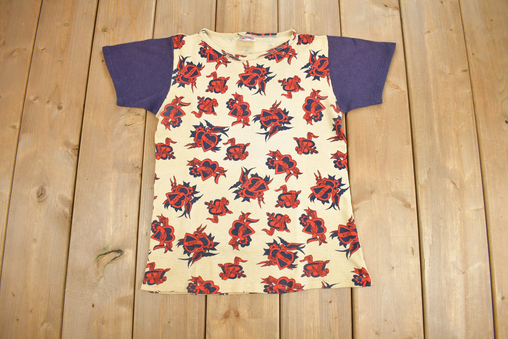 Vintage 1960s Love & Hearts Graphic T Shirt
