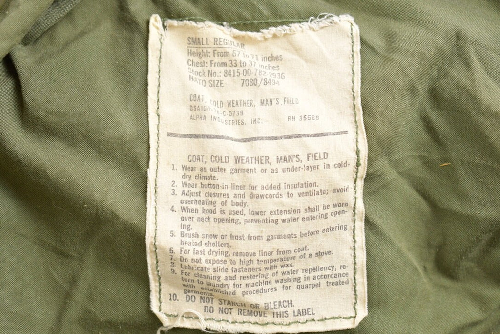 Vintage 1976 Military US Army Sateen Field Jacket