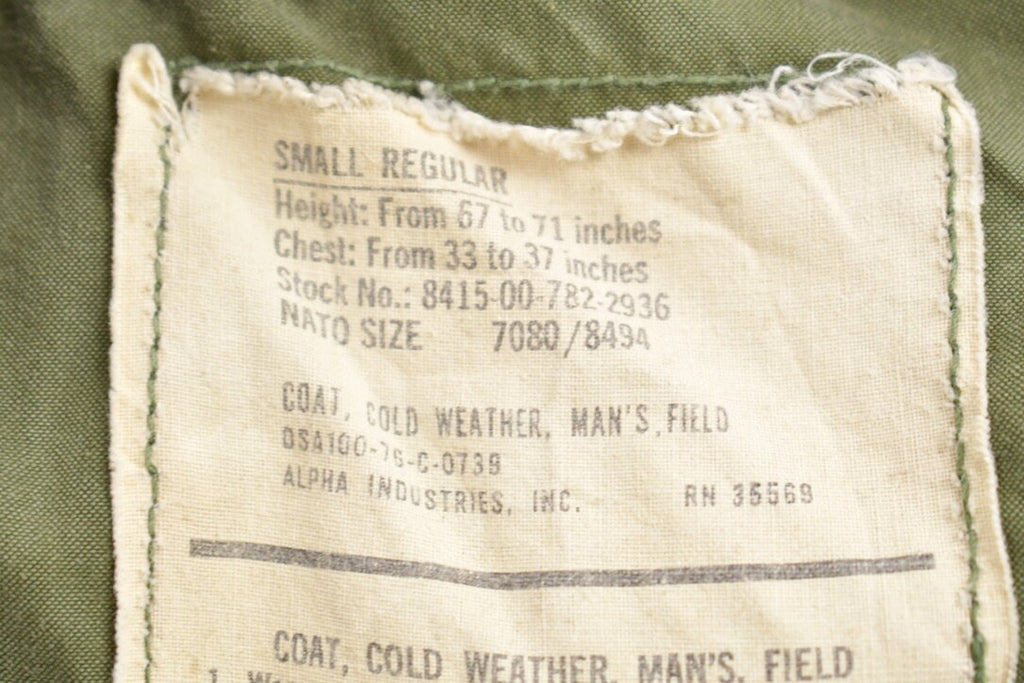 Vintage 1976 Military US Army Sateen Field Jacket