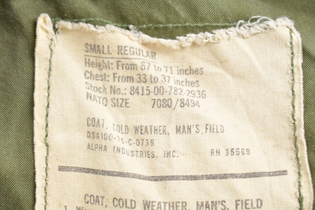 Vintage 1976 Military US Army Sateen Field Jacket