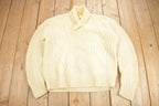 Vintage 1960s Homes Of Donegal 100% Wool Cable Knit Sweater