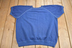 Vintage 1960s Blank Blue Short Sleeve Raglan Sweatshirt