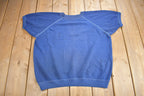 Vintage 1960s Blank Blue Short Sleeve Raglan Sweatshirt