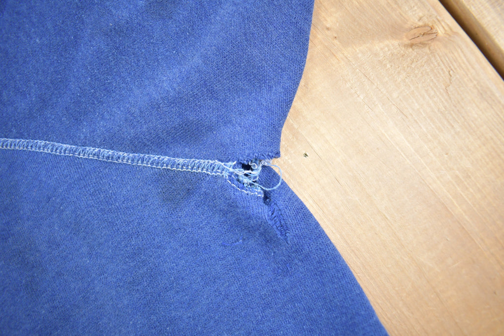 Vintage 1960s Blank Blue Short Sleeve Raglan Sweatshirt