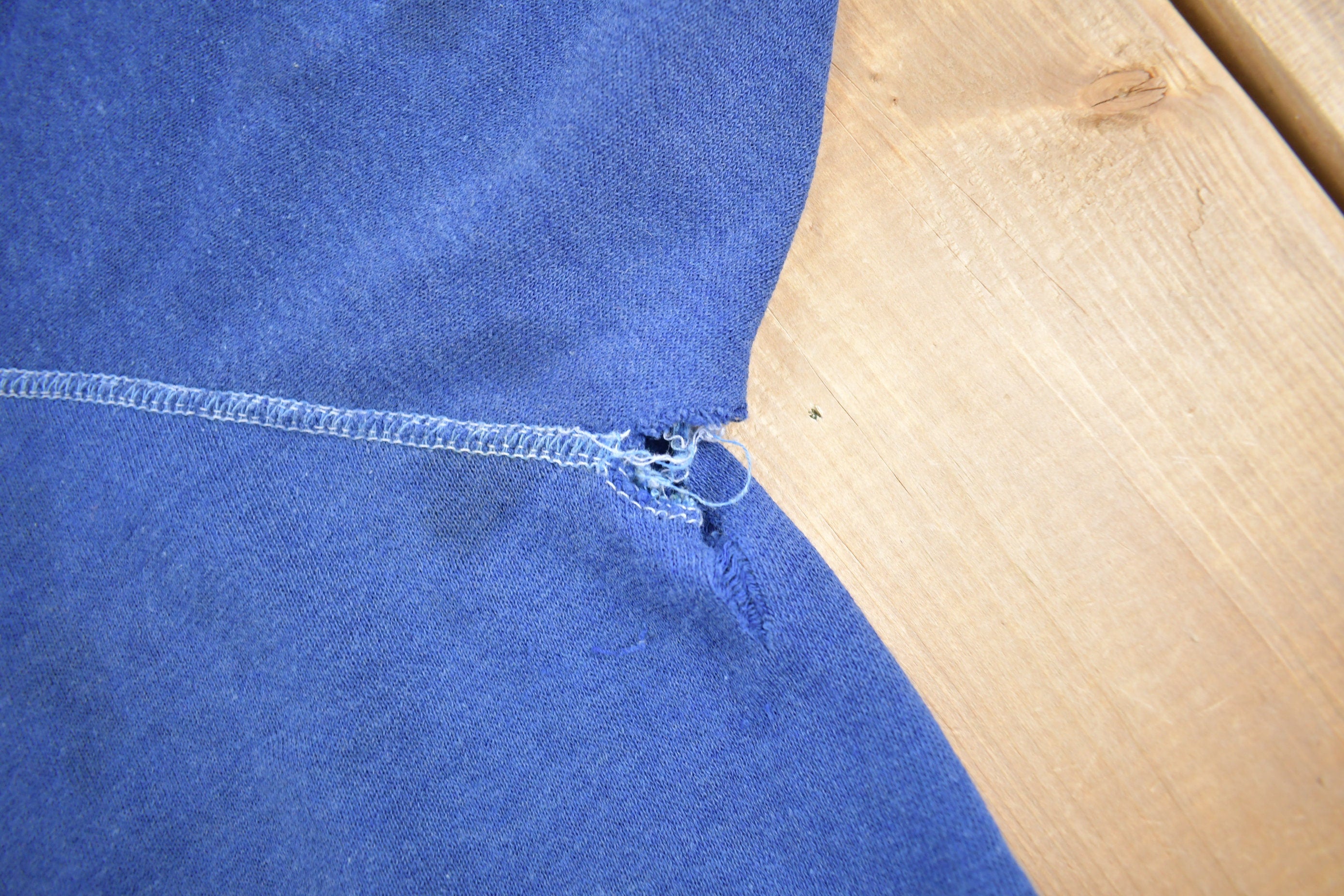 Vintage 1960s Blank Blue Short Sleeve Raglan Sweatshirt