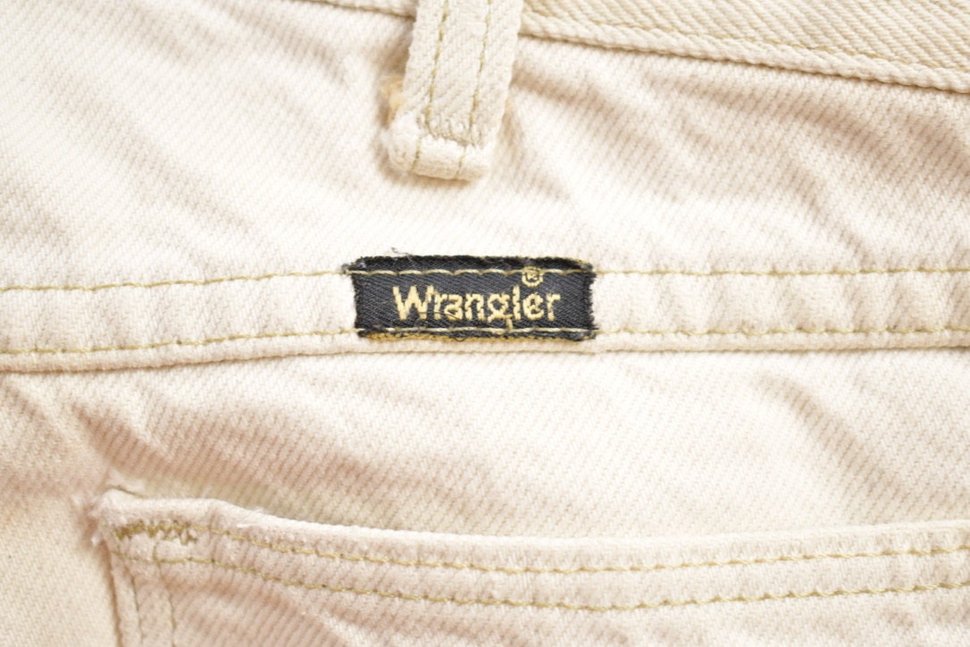 Vintage 1980s Wrangler White Jeans Size 37 x 28.5