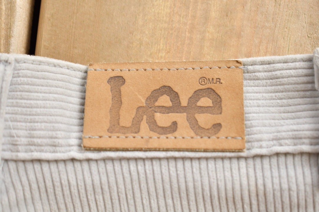 Vintage 1970s Lee Grey Corduroy Trousers Size 24 x 32
