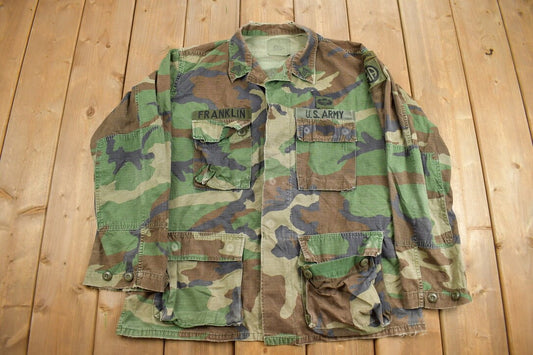 Vintage 1990 US Army Woodland Camo Military Field Jacket / US Army Green / Vintage Army / Militaria / Army Jacket / U.S. Navy /