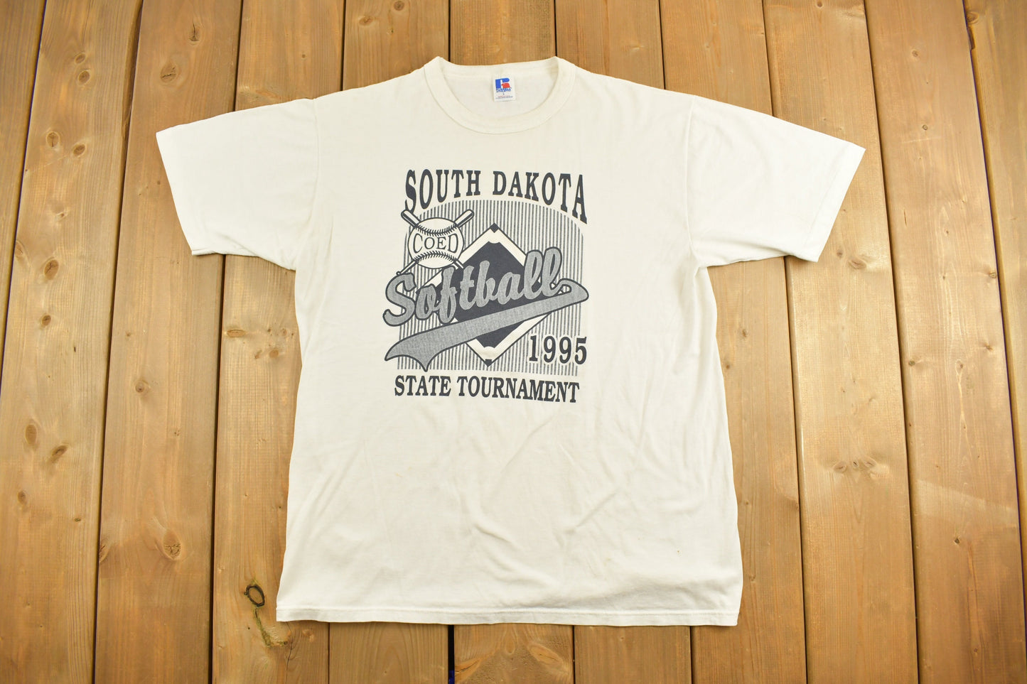 Vintage 1995 South Dakota Softball Tournament Graphic T-Shirt / Streetwear / Retro Style / Made In USA / 90s Graphic Tee / Russell Athletic