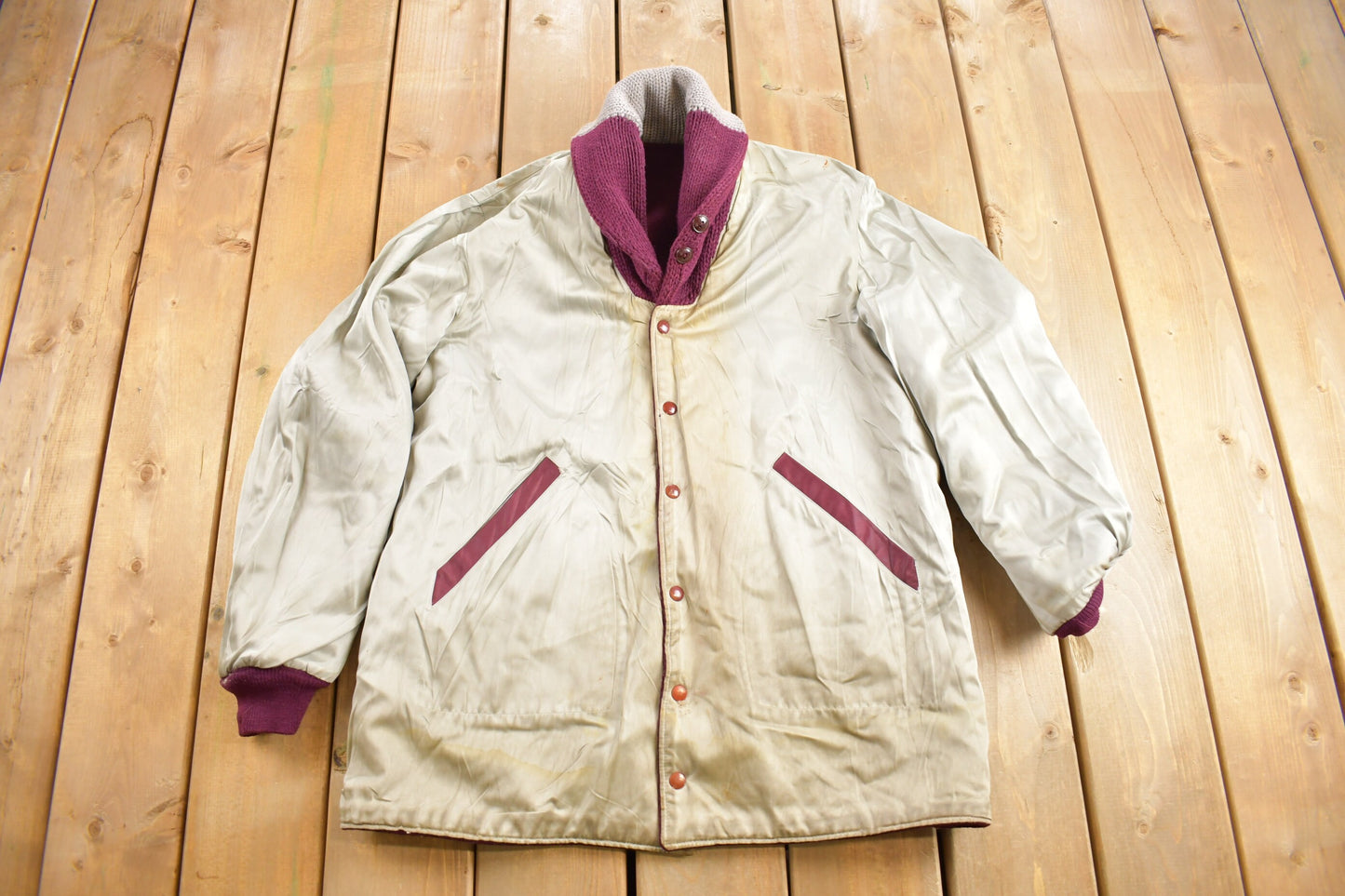 Vintage 1980s Christo Club Reversible Varsity Jacket / Wool Coat / Embroidered / Vintage Varsity jacket