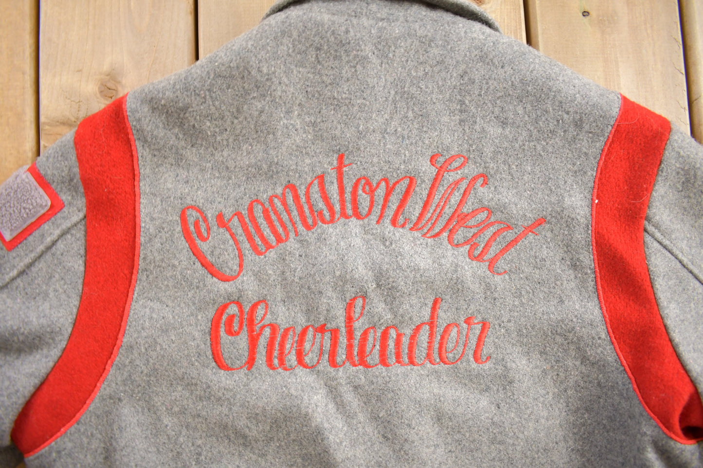 Vintage 1989 Cranston West Cheerleader Varsity Jacket / Wool Coat / Embroidered / Vintage Varsity Jacket / Union Made In USA