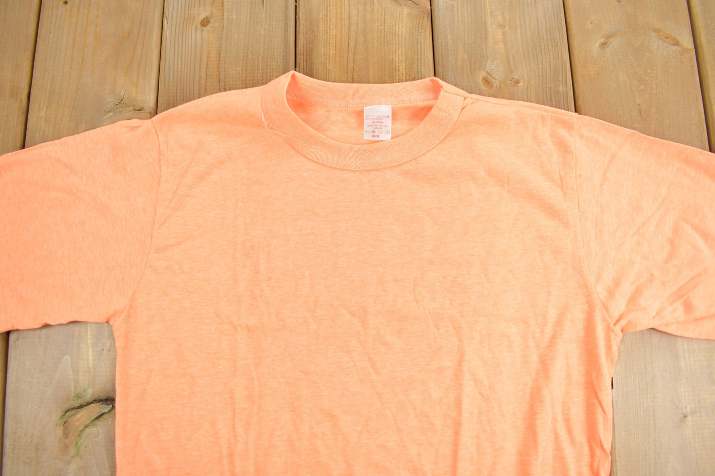 Vintage 1990s Blank Orange T-Shirt / Single Stitch / Made In Canada / Essentials / Streetwear / Retro Style / 90s Basics