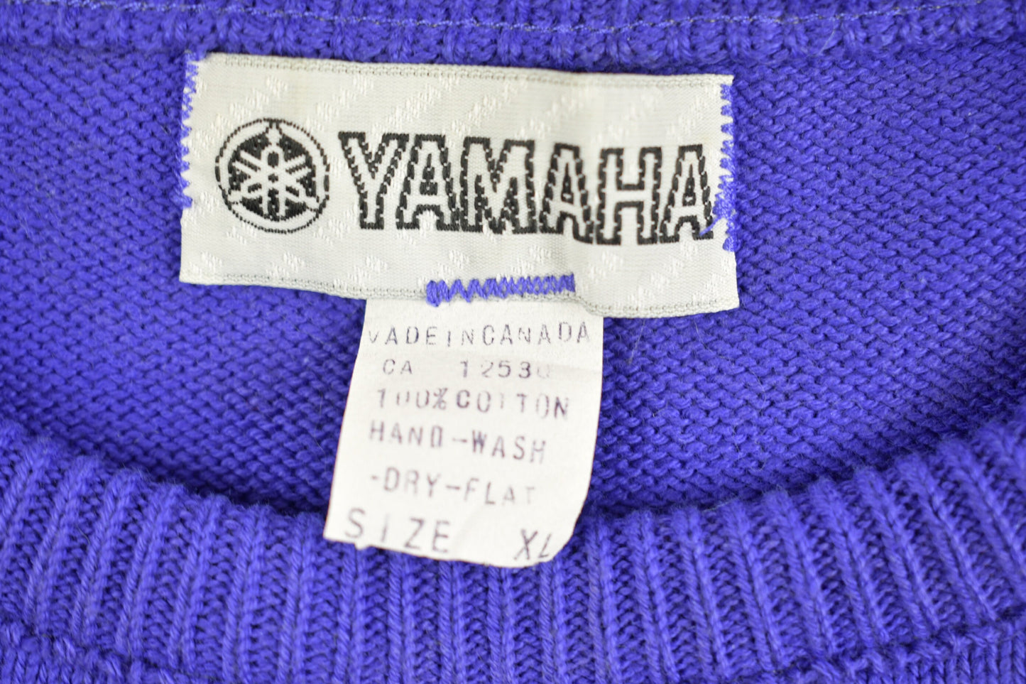 Vintage 1990s Yamaha Knitted Crewneck Sweater / Vintage 90s Crewneck / Embroidered / Sweatshirt / Vintage Yamaha / Made In Canada