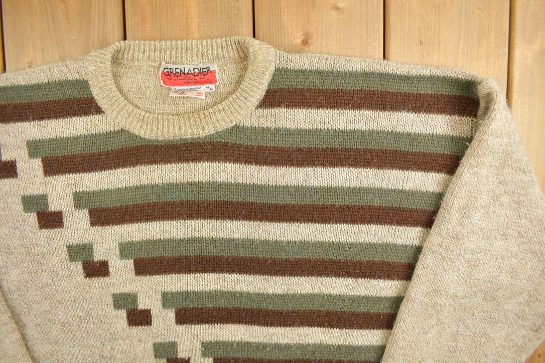Vintage 1970s Grenadier Striped Knitted Sweater