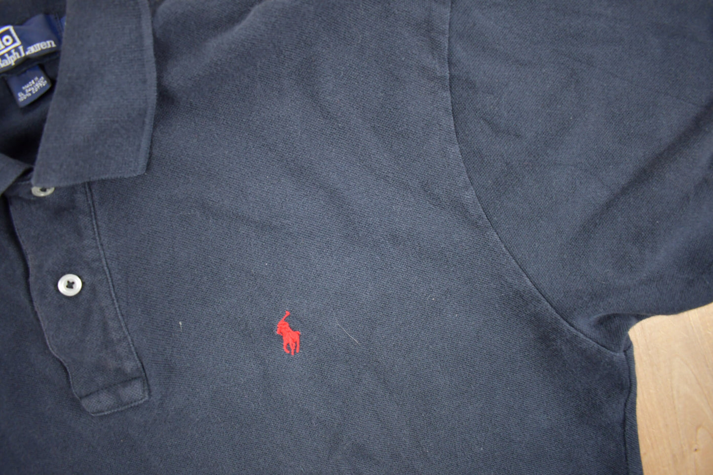 Vintage 1990s Polo Ralph Lauren Small Pony Polo Shirt / Quarter Button Up / Golf Shirt / Formal Wear