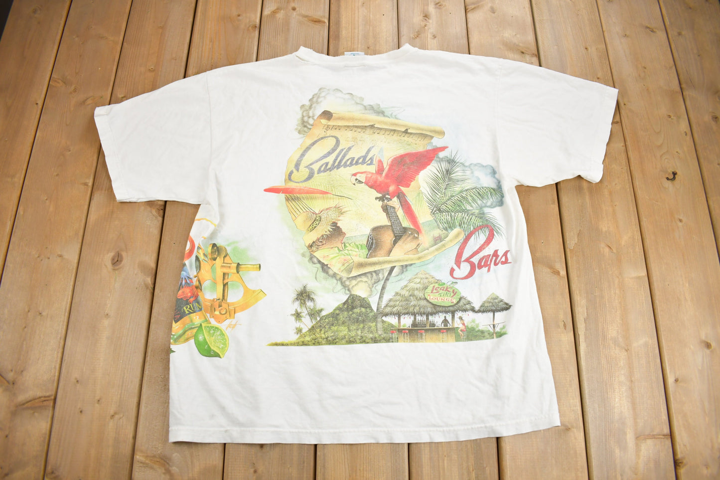 Vintage 1990s Caribbean Soul Tropical Graphic T-Shirt / Streetwear / Tropics Shirt / Vacation Tee / Travel & Tourism / Made in USA