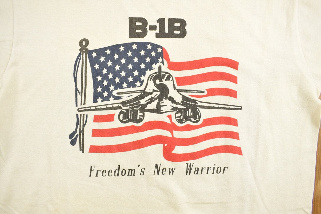 Vintage 1990s B1B USA Military Graphic T-Shirt / Streetwear / Retro Style / Single Stitch / Made In USA / 90s Graphic Tee / American Vintage