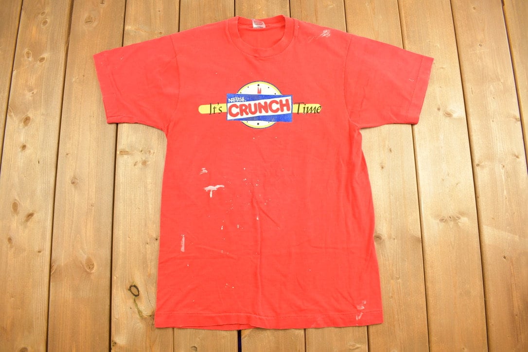 Vintage 1990s Nestle Crunch Chocolate Graphic T-Shirt / Streetwear / Retro Style / Single Stitch / Made In USA / 90s Graphic Tee