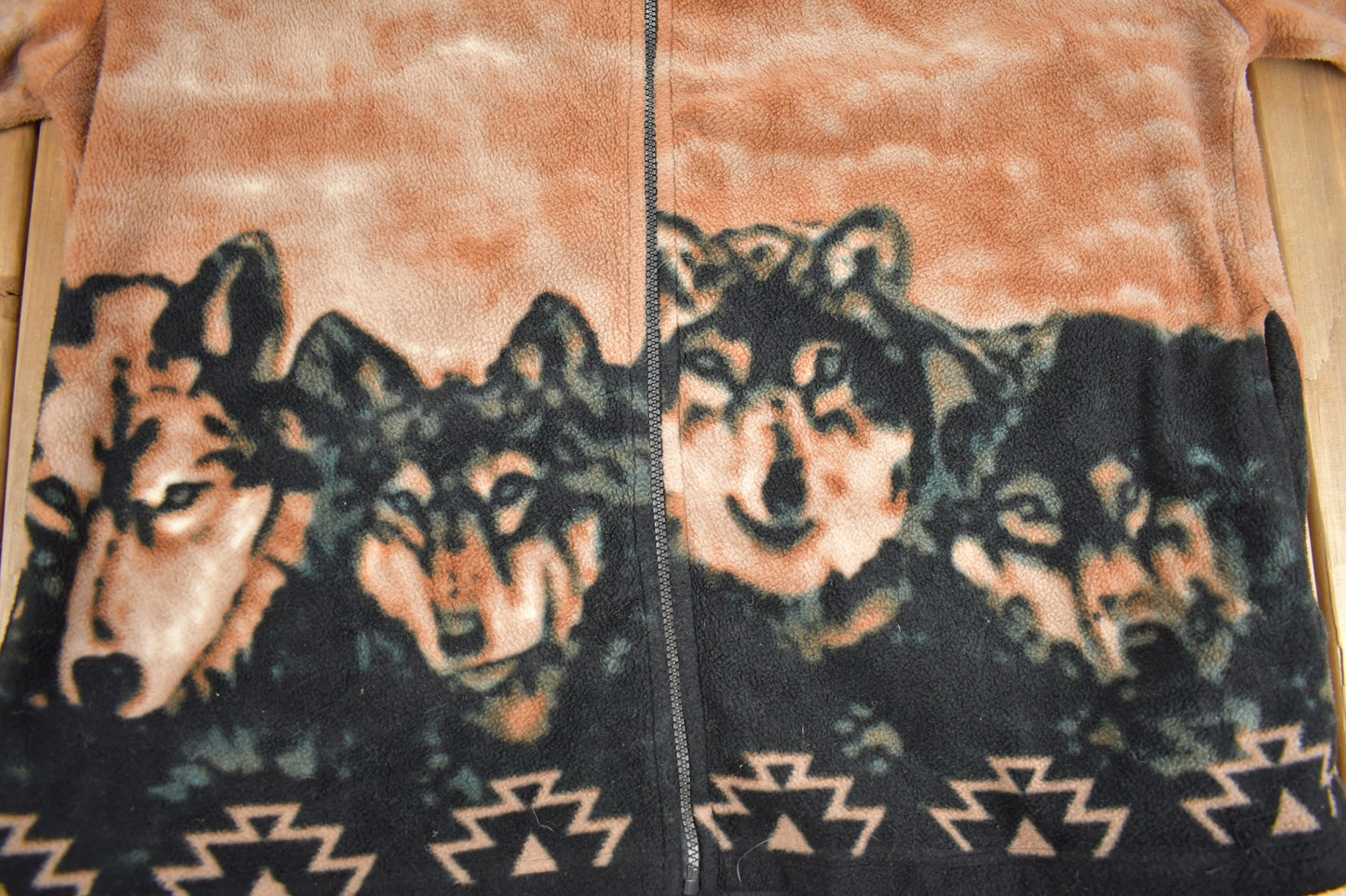 Vintage 1990s Husky Theme All Over Print Fleece Sweater / All Over Pattern / Outdoorsman / Dog Sweater